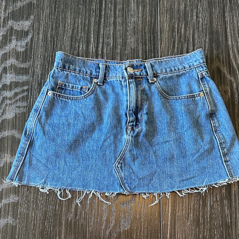 Old Navy 100% Cotton Blue Denim Cutoff Jean Mini A-Line Skirt, Size 4